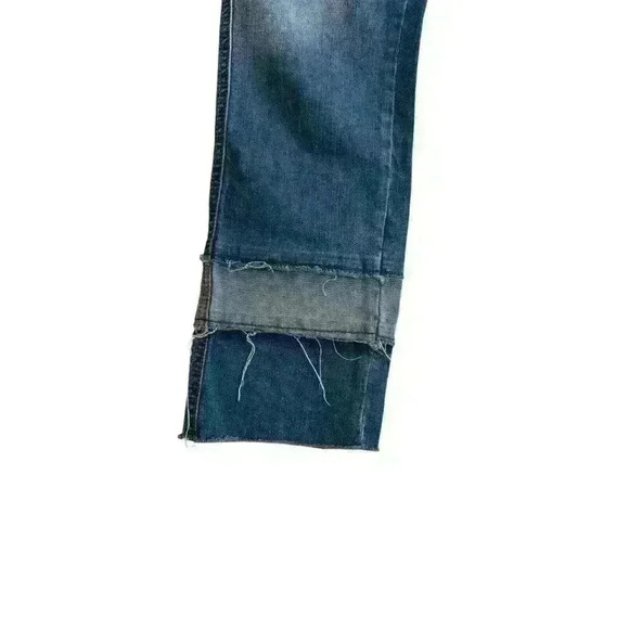 Women's Jeans Size Medium M Two‎ Toned Button Fly Straight Fray Raw Hem Wishlist - Picture 6 of 10